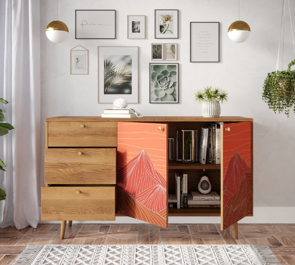 купить Комод "Berber" с двумя дверками и ящиками 49 принт арт BB05/Print_49
