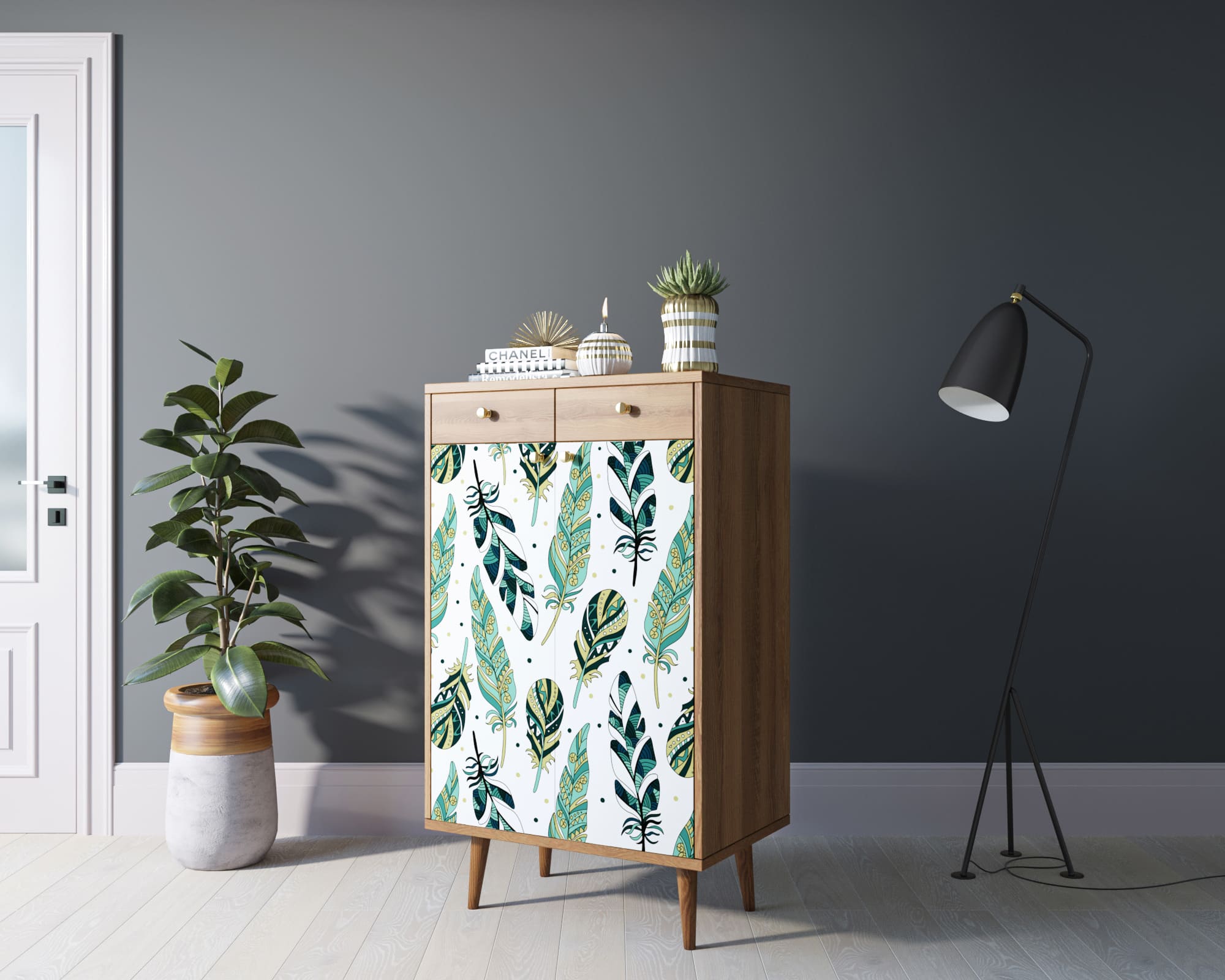 заказать Комод "Berber" два ящика и дверки 44 принт арт BB46/Print_44