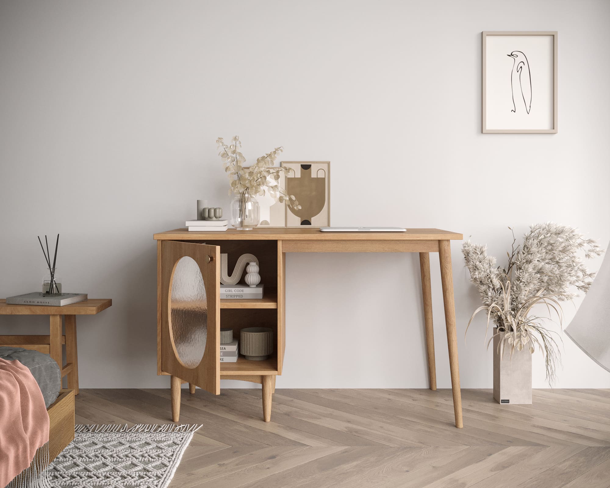 купить Стол рабочий "Bubble" с левой тумбой арт BBL09