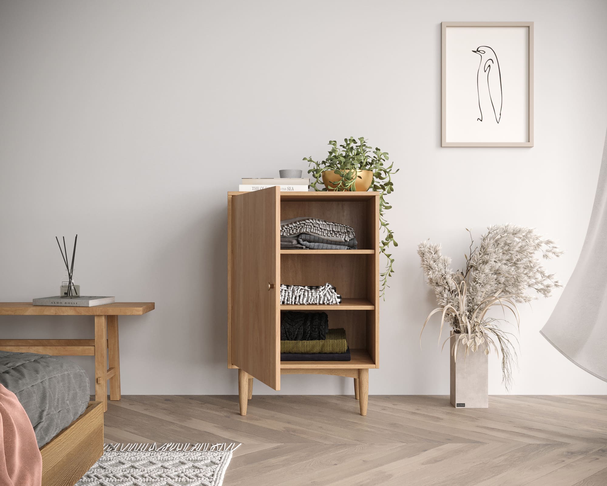 купить Тумба Bubble Solid с одной дверкой арт BBL02S, цвет - орех в Москве купить Тумба Bubble Solid с одной дверкой арт BBL02S, цвет - орех