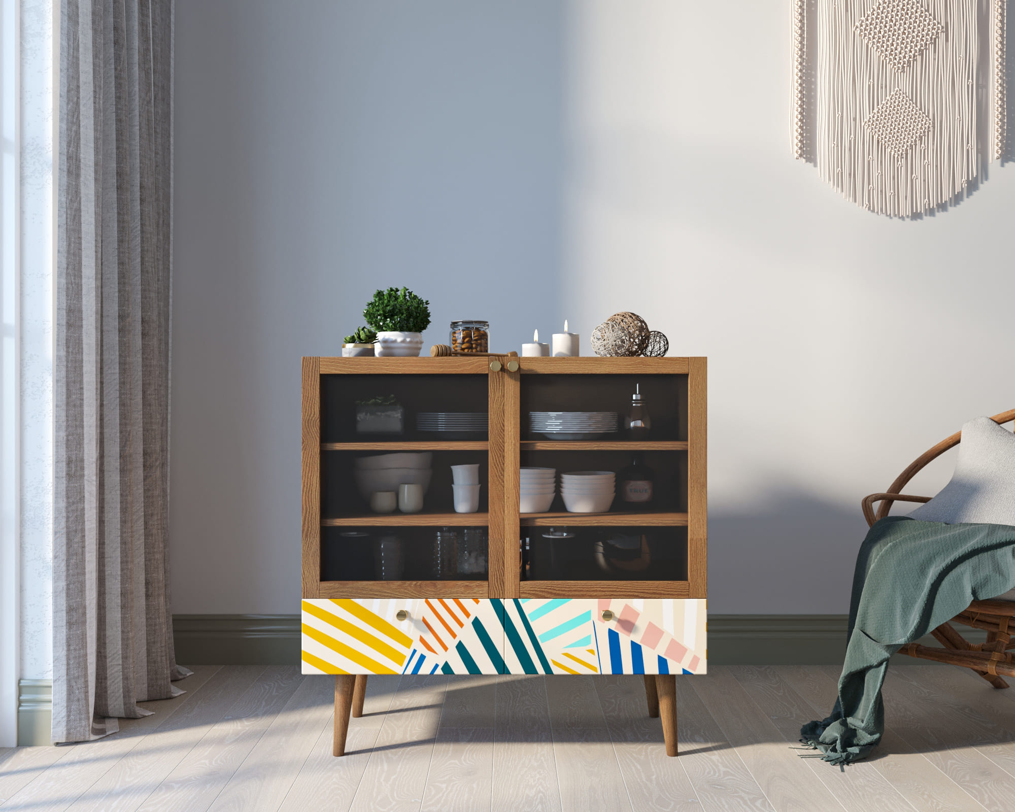 Буфет низкий "Berber" принт 42 арт BB47/Print_42 в интернет-магазине