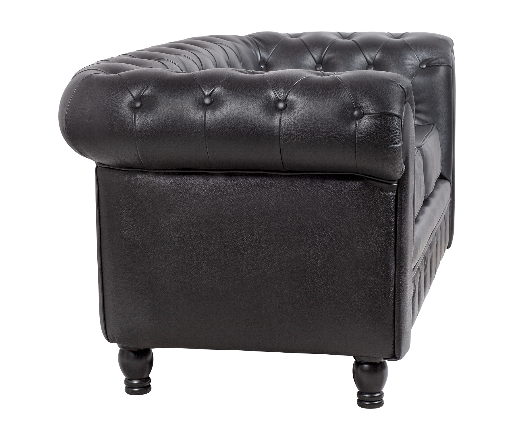 заказать Диван из черной кожи Chesterfield Black Leather 2S