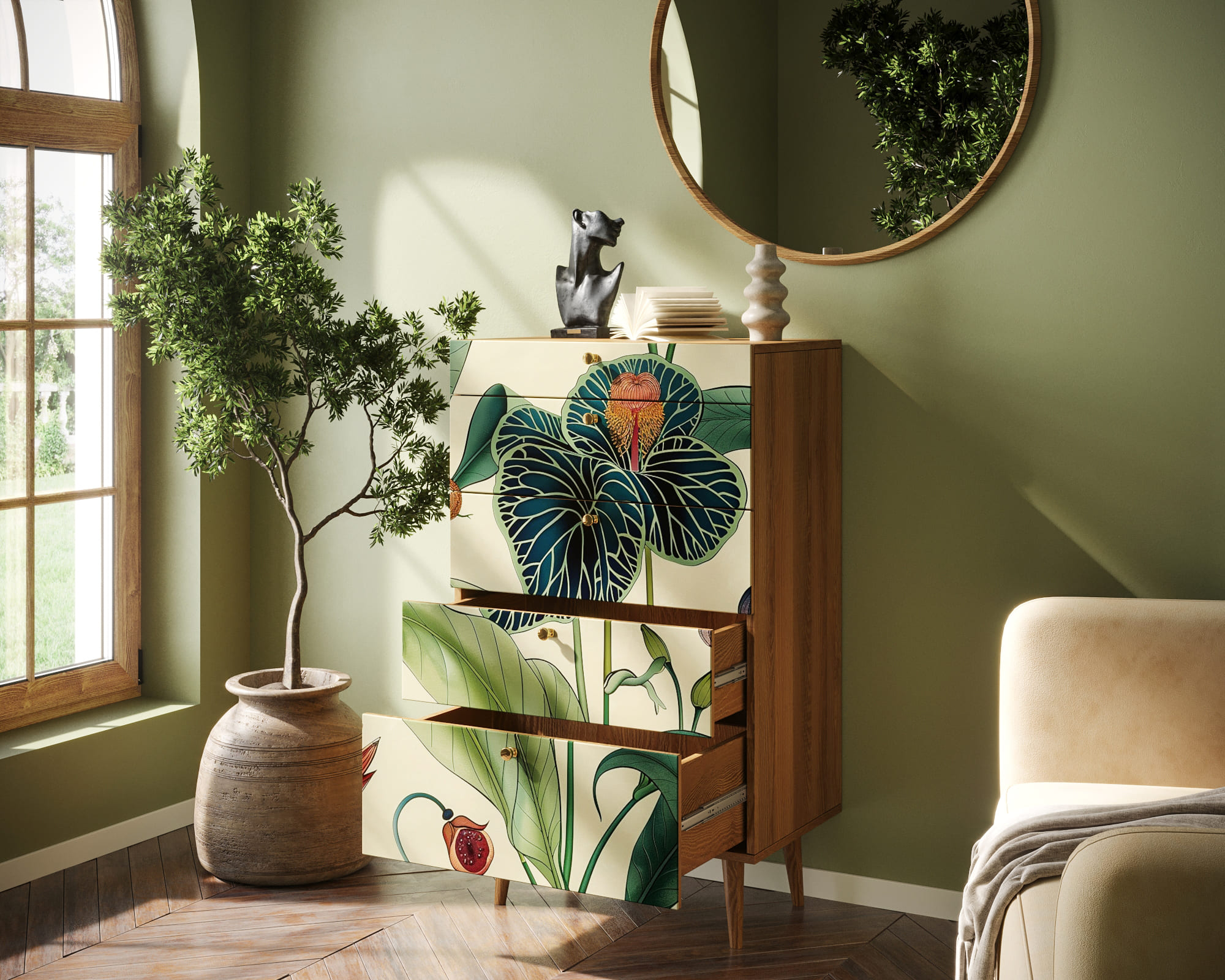 купить Комод высокий "Berber" арт BB10/Print_55 в Москве купить Комод высокий "Berber" арт BB10/Print_55