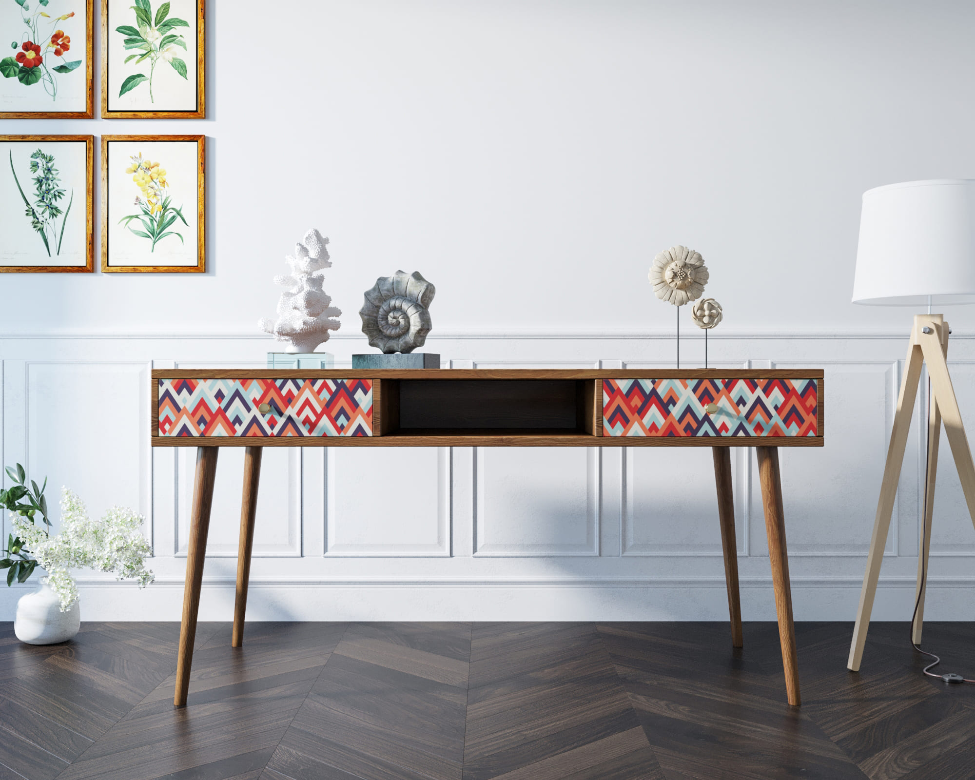 Стол рабочий "Berber" принт 2 арт BB18/Print_02 в интерьере