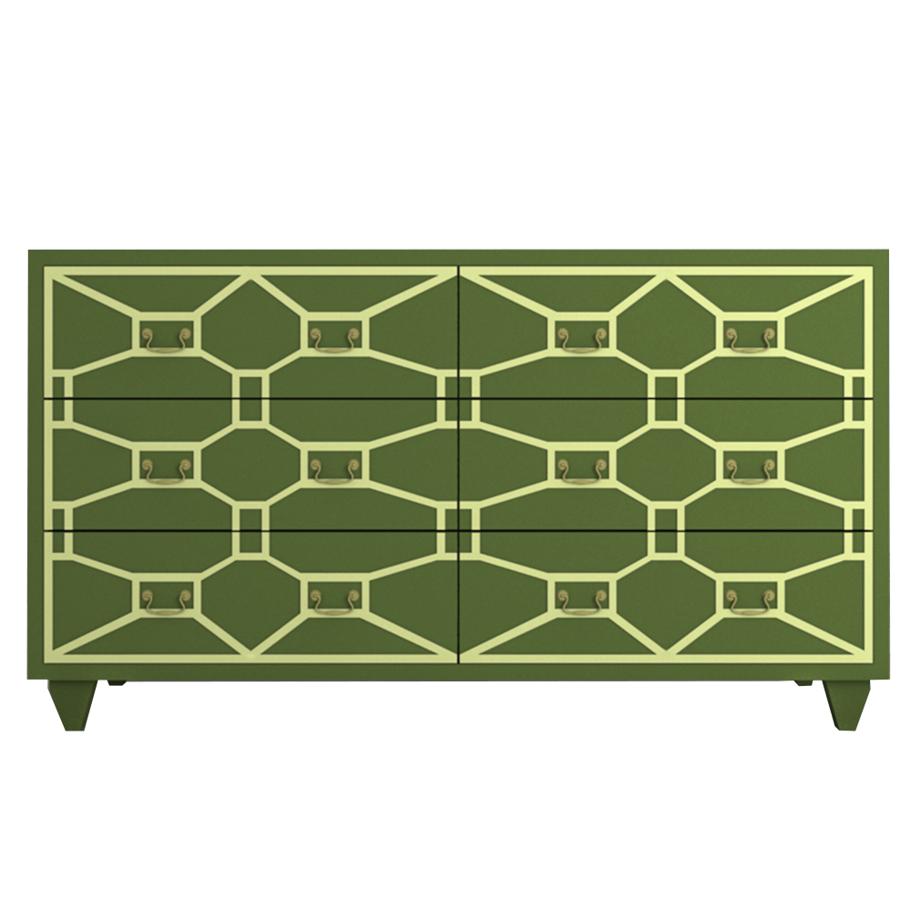заказать Зеленый комод "Emerald" 6 ящиков арт DSC348ETG