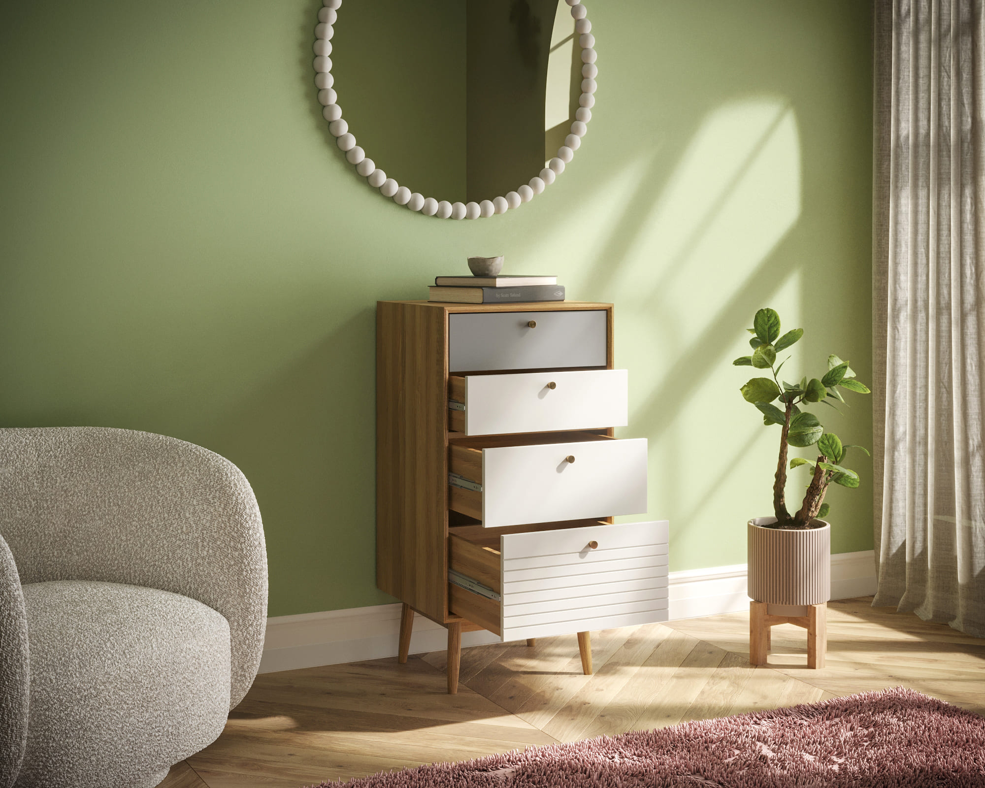 купить Комод "Pollo" высокий с ящиками арт. POL11