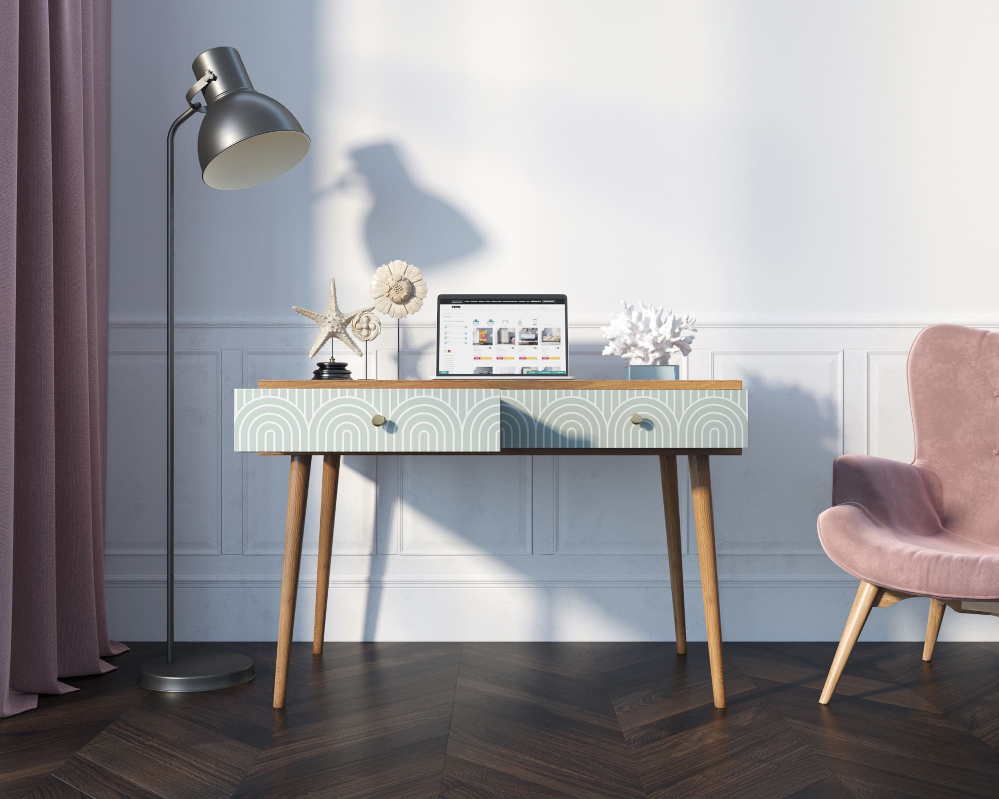 купить Стол рабочий "Berber" малый принт 34 арт BB32/Print_34