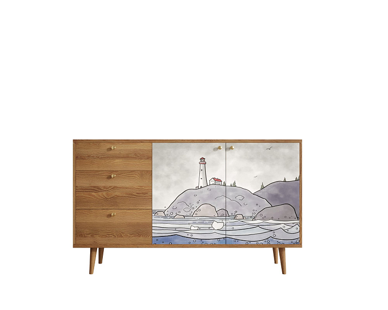 Комод "Berber" с двумя дверками и ящиками  арт BB05/Print_51