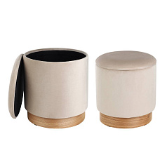 424035 Пуф MASHIKE (комп.из 2шт.), H420, ?370, полиэстер, кремово-белый