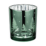 422513 Подсвечник рождественский LUKUT, стекло/зелёный/серебро, 88?100х88 мм