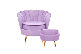 Кресло с пуфом ракушка Pearl Purple в Москве