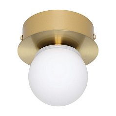 900658 Светодиодный настенно-потолочный светильник для ванной MOSIANO, 1х3,3W (LED), 340lm, 3000K, IP44, ?100, H115, сталь, брашированная латунь / мат