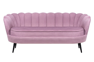 Диван ракушка Pearl Triple Pink на черных ножках в Москве