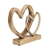 427559 Фигурка Сердца TOMAMAE, H195, алюминий, дерево манго, натуральный, золотой