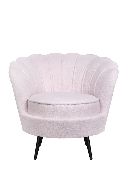 Низкое кресло ракушка Pearl Pink Boucle на черных ножках в Москве Низкое кресло ракушка Pearl Pink Boucle на черных ножках