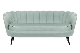 Диван ракушка для гостиниц Pearl Triple Green на черных ножках