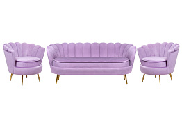 Комплект кресел и дивана ракушка Pearl Triple Purple