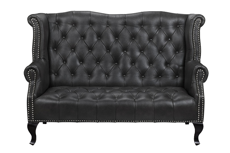 Кожаный дизайнерский диван лофт Royal Sofa Black в Москве Кожаный дизайнерский диван лофт Royal Sofa Black