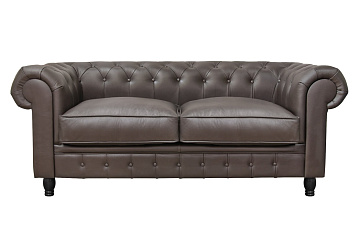 Диван из коричневой кожи Chesterfield Brown Leather 2S