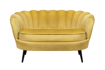 Дизайнерский диван Pearl Double Yellow на черных ножках в Москве