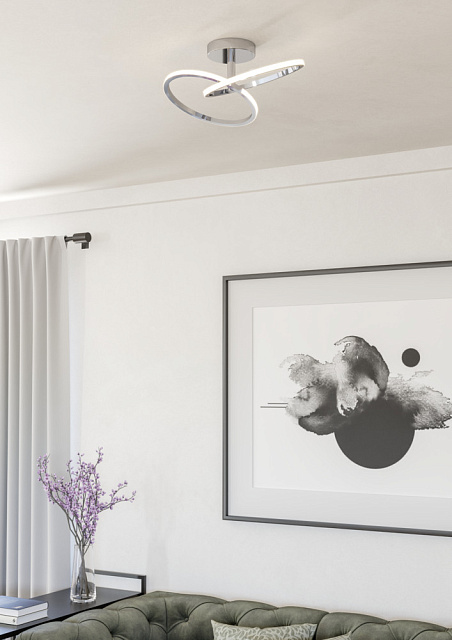 902145 Светодиодный настенно-потолочный светильник с регулировкой цветовой температуры CONGIUNTI, 12W(LED), 2700K, 4000K, 6500K, 1500lm, сталь, хром,