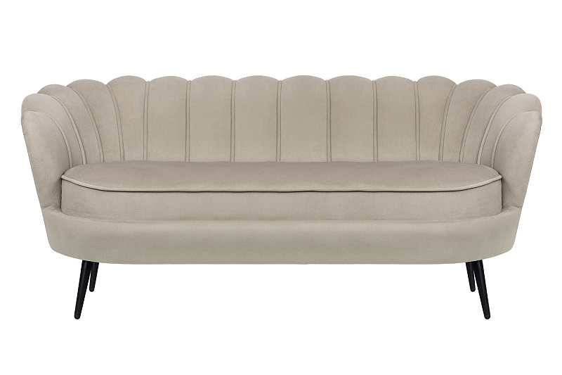Диван ракушка для гостиниц Pearl Triple Taupe на черных ножках