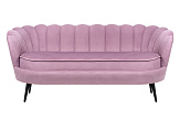 Диван ракушка Pearl Triple Pink на черных ножках №0