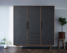 Шкаф в скандинавском стиле "Bruni Black" трехстворчатый арт BR27/3Black №1
