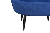 Низкое кресло ракушка Pearl синий на черных ножках №6