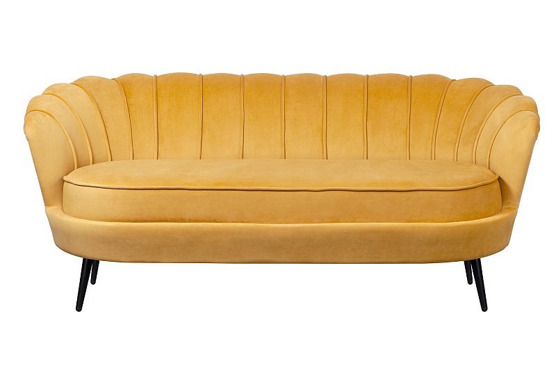 Дизайнерский диван Pearl Triple Yellow на черных ножках в Москве Дизайнерский диван Pearl Triple Yellow на черных ножках