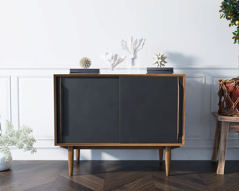 Комод "Bruni Black" две дверки арт BR25Black