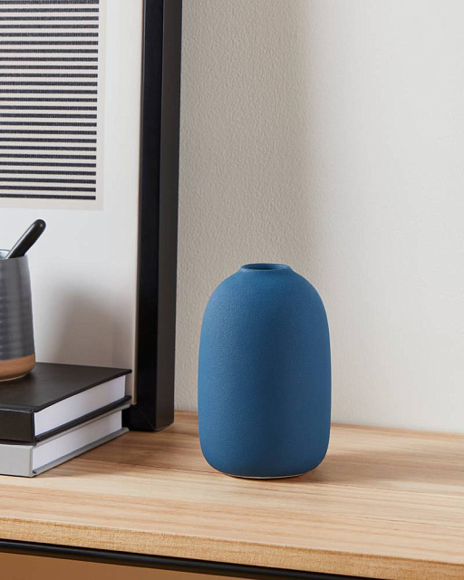 421259 Ваза декоративная ANJABE, H145, ?95, керамика, синий в Москве 421259 Ваза декоративная ANJABE, H145, ?95, керамика, синий