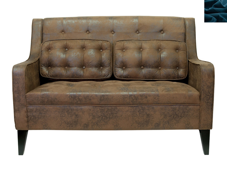 Прямой двухместный диван Hublon цвет синий в Москве Прямой двухместный диван Hublon цвет синий