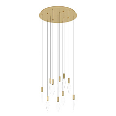 390359 Люстра диммируемая MIRADOR, 10X3W (LED), 3000K, 3400lm, ?580, сталь, латунь, золотой/пластик, прозрачный