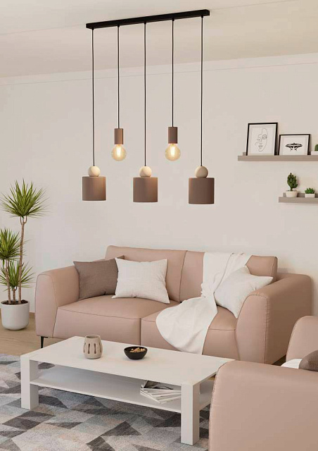 Подвес GAZZOLA, 5x40W(E27), сталь, мокка, песочный в Москве Подвес GAZZOLA, 5x40W(E27), сталь, мокка, песочный