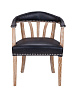 Мягкий стул с подлокотниками Tanner Black Leather
