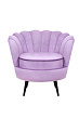 Низкое кресло ракушка Pearl Purple на черных ножках №0