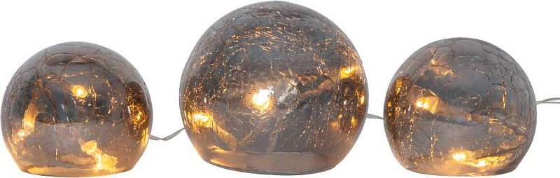 Гирлянда TRISS, 10X0,06W(LED), 3V, 9х77см, стекло, серый, 2xАА (не в комплекте)