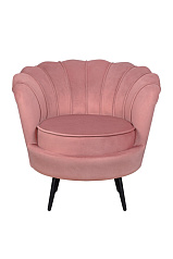 Низкое кресло ракушка Pearl Pink V3 на черных ножках