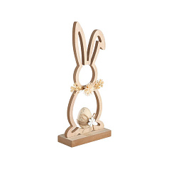 427849 Статуэтка Заяц BALMAHA, L120, B50, H270, дерево, натуральный, бежевый