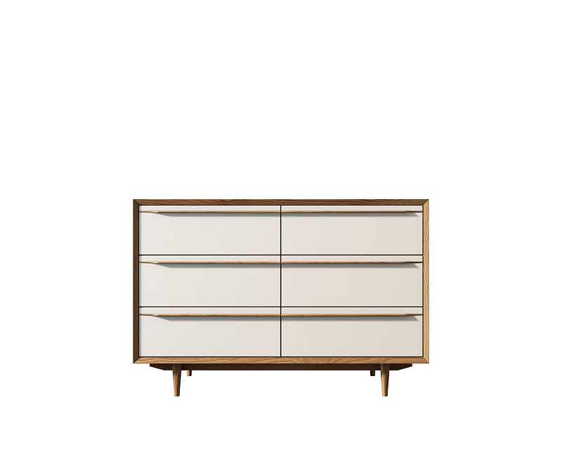 Комод "Bruni white" с шестью ящиками арт BR05WH