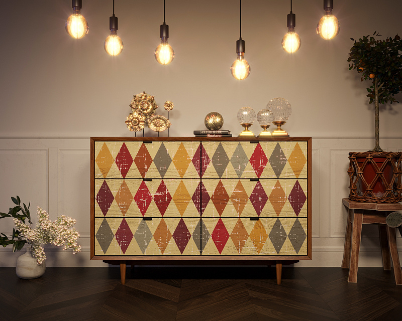 Комод "Bruni print" с шестью ящиками арт BR05P в Москве Комод "Bruni print" с шестью ящиками арт BR05P