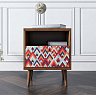 Тумбочка "Berber" с одним ящиком 2 принт арт BB06/Print_02, разноцветная