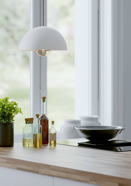 901135 Подвесной светильник GAETANO, 1х40W (E27), H1100, ?300, сталь / белый в Москве 901135 Подвесной светильник GAETANO, 1х40W (E27), H1100, ?300, сталь / белый