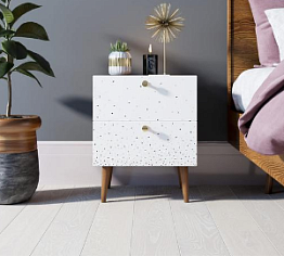 Тумбочка "Berber" с двумя ящиками 15 принт арт BB03/Print_15, разноцветная