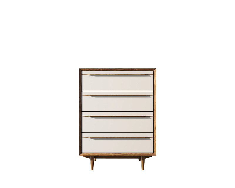 Комод в Скандинавском стиле "Bruni white" на четыре ящика арт BR08WH