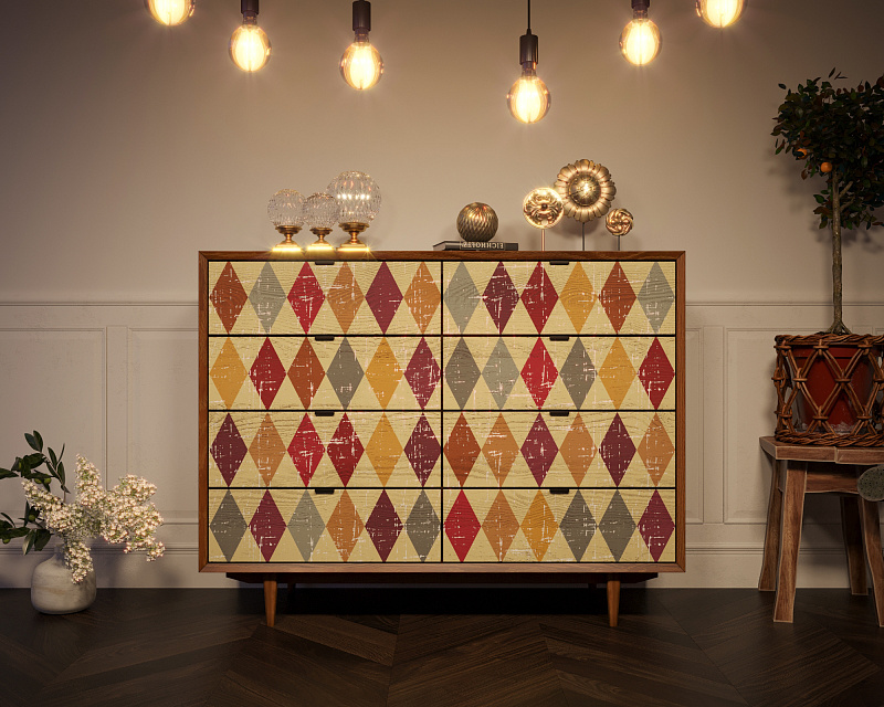 Комод "Bruni print" на восемь ящиков арт BR06P