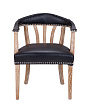 Мягкий стул с подлокотниками Tanner Black Leather №0
