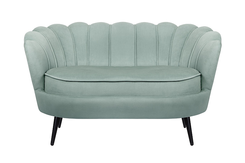 Диван ракушка Pearl Double Green на черных ножках