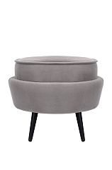 Пуф Pearl Adorn Grey на черных ножках